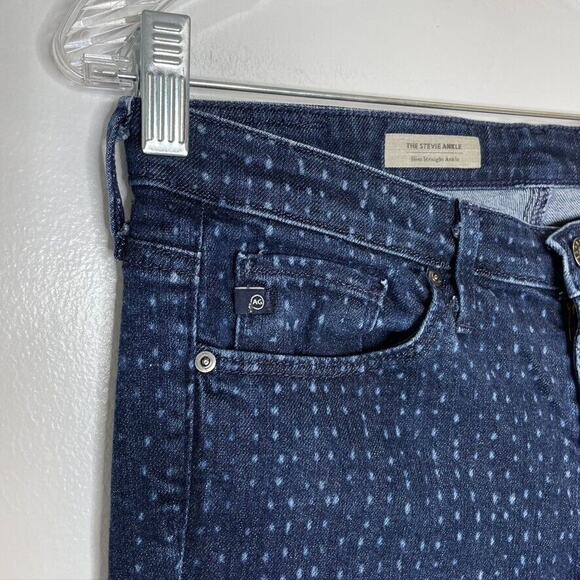 Ag Adriano Goldschmied Blue Denim Polka Dot Skinny Jeans Size 28 Women’s - Picture 4 of 10